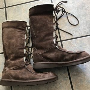 Authentic Brown UGG lace boots